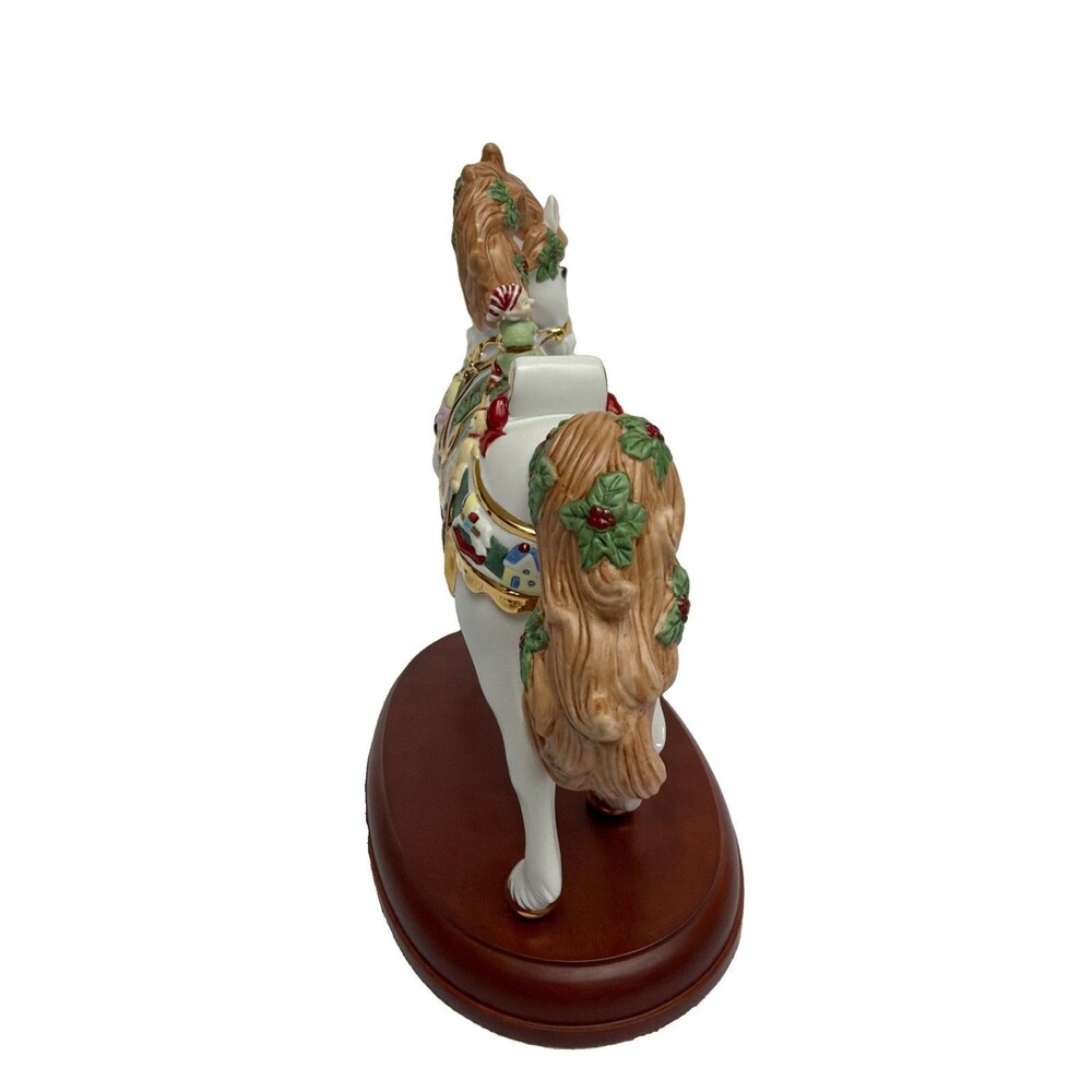 Lenox Carousel Horse 2011 Christmas Santa's Workshop Figurine Porcelain Wood - Picture 2 of 7